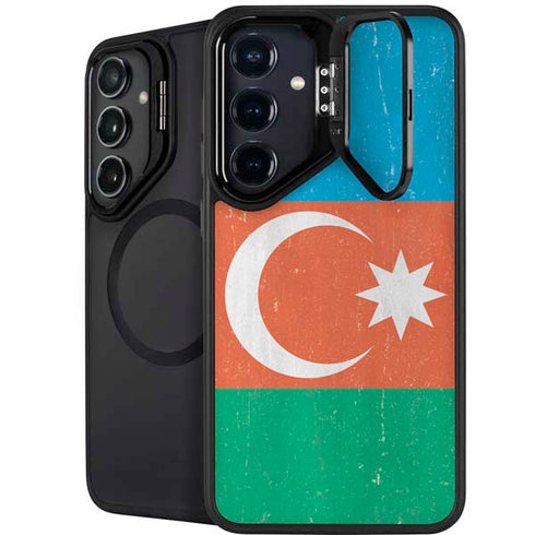 Azerbaijan Flag Distressed Galaxy S24 Plus Kickstand Case